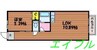 クレモンポイントB 1LDKの間取り