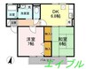 サンライズ下庄 2DKの間取り