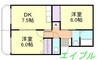 ハイコートジェム 2DKの間取り