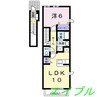 サンセベリア 1LDKの間取り