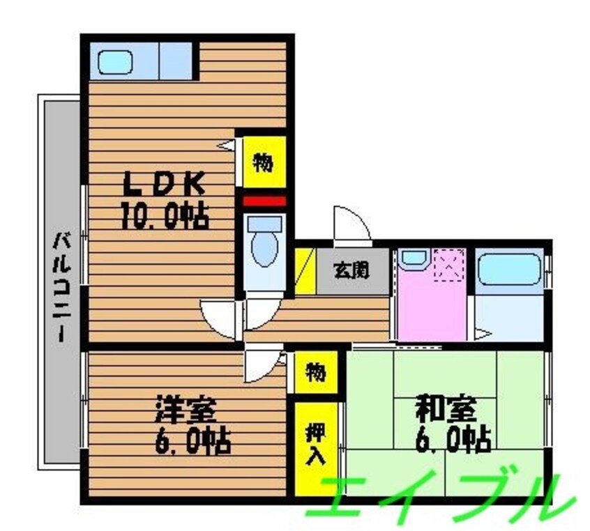 間取図 ディアコートＬＯＶＥⅠ