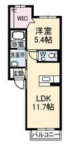 ロアシス・ド・花尻 1LDKの間取り