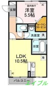 メゾン　エミグラント　Ａ棟 1LDKの間取り