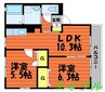 コーポレザン 2LDKの間取り