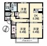 ペルレ　Ｄ棟 3DKの間取り