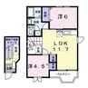 ヴィラフロ－ラＡ 2LDKの間取り