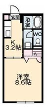 ポジーフラッツＡ棟 1Kの間取り