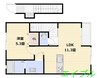 cocoru庭瀬 1LDKの間取り