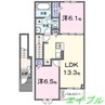 アゴーラ　Ｂ棟 2LDKの間取り