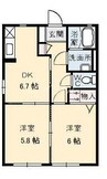 ST大高　Ｂ棟 2DKの間取り