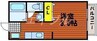 パステル庭瀬　Ｂ棟 1Kの間取り
