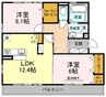 ボヌール　エール 2LDKの間取り