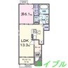 ラ・フィエルテ 1LDKの間取り
