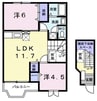 ベルデュール　Ｂ 2LDKの間取り