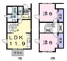 アヴニ－ル 2LDKの間取り
