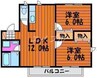 リーヴァ妹尾Ａ 2LDKの間取り