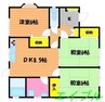 浮田敦子借家 3DKの間取り