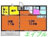 レインボー清風 1LDKの間取り