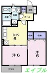 サンブライトＢ棟 2DKの間取り