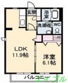 ジョリカⅡ　 1LDKの間取り