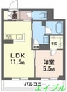 ビラ・メゾン 1LDKの間取り