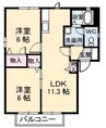ロンクーⅡ 2LDKの間取り
