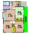 JR庭瀬駅南口貸家 3DKの間取り