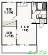 パインパレス　E 2LDKの間取り