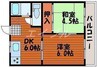 コーポ薔薇　Ａ棟 2DKの間取り