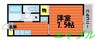 アンシャンテ沖新町 1Kの間取り