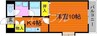 アンタレス豊成 1Kの間取り