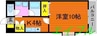 アンタレス豊成 1Kの間取り