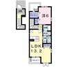 グレース吉井川 1LDKの間取り