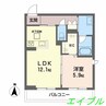 サンフェリーチェⅡ 1LDKの間取り