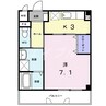 レーベン中畝Ⅲ　Ａ 1Kの間取り