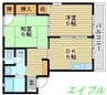 センシリティピカルⅠ　Ｂ棟 2DKの間取り