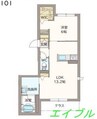 シャーメゾンGrand七日市 1LDKの間取り