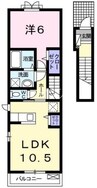 パレス旭本町 1LDKの間取り