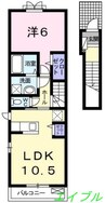 パレス旭本町 1LDKの間取り