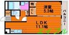 セレ　グレージュ 1LDKの間取り