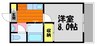 フィオーレ上東Ⅱ 1Kの間取り