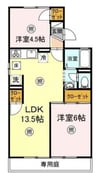 エステート芳泉　Ⅰ棟 2LDKの間取り