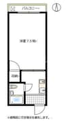 プレアール東古松 1Kの間取り