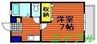リビエール倉敷　A 1Kの間取り