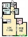 ラ・ルミエール　エスト 1LDKの間取り