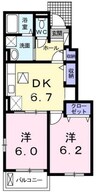 メゾン　ボヌール 2DKの間取り