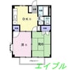 ハイムあすなろＢ 2DKの間取り