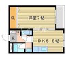 ESPACE東古松 1DKの間取り
