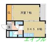 ESPACE東古松 1DKの間取り