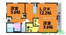 フローレンスⅢ 2LDKの間取り